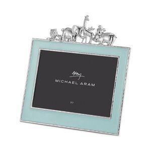NWT - Michael Aram Blue Enamel Picture Frame with Silver Trim